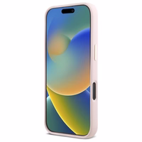 Guess Silikona Uzraksts Metāla Logotips un Rāmis Viedtālruņa apvalks iPhone 16 Pro Max - rozā
