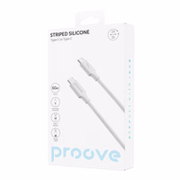 Proove kabelis Striped Silikona USB-C - USB-C 1m 60W balts