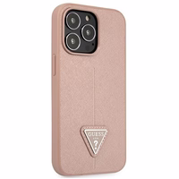 Guess GUHCP13XPSATLP iPhone 13 ProMax 6,7" rozā/rozā maciņš SaffianoTriangle Logo