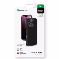AmazingThing Titan Max viedtālruņa apvalks ar 600D aramīda šķiedrām iPhone 16 Pro Max - melns