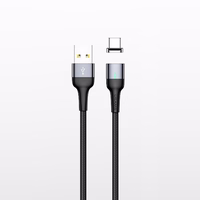 USAMS Magnētiskais kabelis U28 USB-C2A/3A Fast Charge 1m pīts tērauda/tarnish SJ327USB01 (US-SJ327)