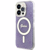 Guess GUHMP14LH4STU iPhone 14 Pro 6.1" violets/violets cietais apvalks 4G MagSafe