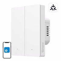 SONOFF M5-2C-80W WiFi Matter viedais sienas slēdzis (2 kanāli, rāmim)