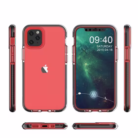 Spring Case caurspīdīgs TPU gēla aizsargapvalks ar krāsainu rāmi iPhone 13 Pro gaiši zils