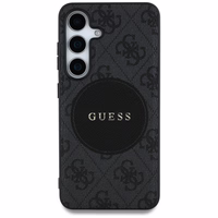 Viedtālruņa apvalks Guess 4G Round Patch Classic Logo MagSafe Samsung Galaxy S25 Plus melns