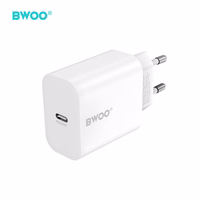 BWOO wall lādētājs CDA233 PD 20W 1x USB-C with USB-C - USB-C kabelis balts