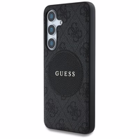 Viedtālruņa apvalks Guess 4G Round Patch Classic Logo MagSafe Samsung Galaxy S25 Plus melns