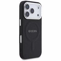 Guess Classic Logo Magnētiskais viedtālruņa apvalks iPhone 17 Pro - melns