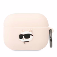 Karl Lagerfeld KLAPRUNCHP AirPods Pro apvalks rozā/rozā Silikona Choupette Head 3D