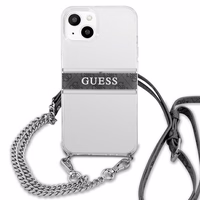 Guess GUHCP13SKC4GBSI iPhone 13 mini 5.4" Caurspīdīgs cietais apvalks 4G Pelēks Siksna Sudraba Ķēde
