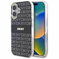 DKNY tekstūras raksta ar svītru viedtālruņa apvalks iPhone 16 - melns
