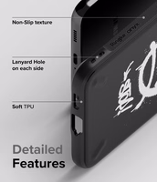 Ringke Onyx Design izturīgs TPU viedtālruņa apvalks Samsung Galaxy S22 + (S22 Plus) melns (Grafiti)