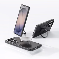 Rock Rotating Statīvs Soft Touch Series Magnetic for Samsung Galaxy S26 melns