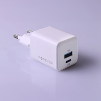 Forever TC-08-30AC GaN PD QC lādētājs 1x USB-C 1x USB 30W balts