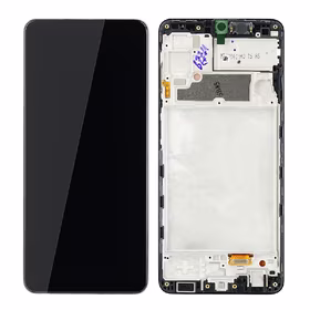 LCD screen Samsung A225 A22 4G ar touch screen un frame Melns original (service pack)