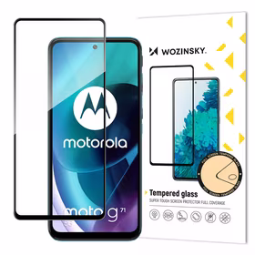 Wozinsky rūdīts stikls pilna līme īpaši izturīgs aizsargstikls pilna pārklājuma ar rāmi, apvalkam draudzīgs Motorola Moto G71 5G melns