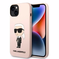 Karl Lagerfeld KLHCP14MSNIKBCP iPhone 14 Plus 6.7" cietais apvalks rozā/rozā Silikona Ikonik