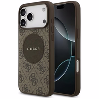 Guess 4G Circle Classic Logo Magnētiskais viedtālruņa apvalks iPhone 17 Pro Max - brūna