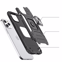 Wozinsky Ring Armor Case statīvs izturīgs aizsargvāks iPhone 13 Pro Max sudraba