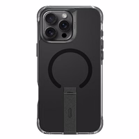 Uniq Eleva viedtālruņa apvalks ar Vertica statīvu iPhone 16 Pro Max - melns