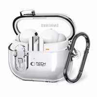 Tech-Protect FlexAir apvalks ar karabīni Samsung Galaxy Buds 3 / 3 Pro – caurspīdīgs