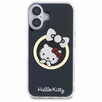 Hello Kitty IML Jautrā lente magnētiskais iPhone 16 viedtālruņa apvalks - melns