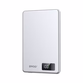 BWOO aluminium magnetic portatīvais lādētājs P75 PD 20W 5000 mAh with digital display and USB-C port sudraba