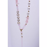 HAPPY tālruņa siksniņa, piekariņš / auklas garums 44 cm (22 cm cilpā) / uz rokas – gaiši rozā