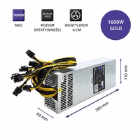 Qoltec 50177 PCI-E power supply Smart 1600W | 80 Plus zelta - Data mining