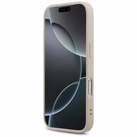 Guess ādas 4G trīsstūra Strass MagSafe viedtālruņa apvalks iPhone 17 Pro - rozā