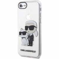 Karl Lagerfeld KLHCI8HNKCTGT iPhone 7/8/ SE 2020 / SE 2022 caurspīdīgs cietais apvalks Gliter Karl&Choupette