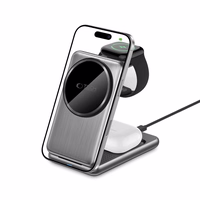 QI15W-A42 3in1 indukcijas lādētājs ar MagSafe Apple ierīcēm - pelēks