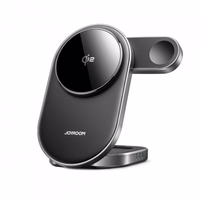 Bezvadu lādētājs Joyroom "JR-W17 3in1" melns 15W Qi2 (priekš iPhone / Apple Watch / Airpods)