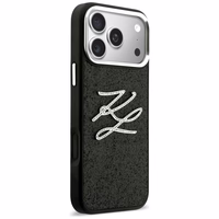Karl Lagerfeld IML Glitter KL Diamond Logo Maciņš for iPhone 17 Pro Max - melns