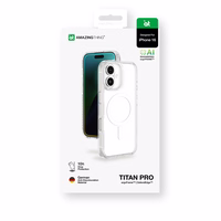 AmazingThing Titan Pro Mag viedtālruņa apvalks ar magnētisko gredzenu iPhone 16 - caurspīdīgs