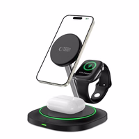 Tech-Protect QI15W-A46 3in1 magnētiskais induktīvais lādētājs MagSafe - melns