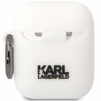 Karl Lagerfeld KLACA2SILKCW AirPods 1/2 apvalks balts/balts Silikona Karl & Choupette