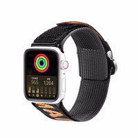 Dux Ducis siksniņa (āra versija) Apple Watch Ultra siksniņa, SE, 9, 8, 7, 6, 5, 4, 3, 2, 1 (49, 45, 44, 42 mm) neilona aproce melna un oranža