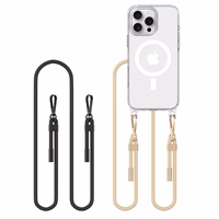 Tech-Protect FlexAir Chain MagSafe apvalks iPhone 16 Pro Max - caurspīdīgs + 2 siksniņas (melna un taupe)
