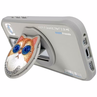 AmazingThing Nimmy Glasses Cool Cat MagSafe apvalks viedtālrunim iPhone 16 Pro Max – pelēks