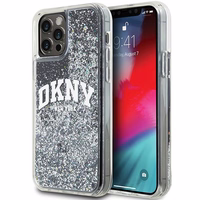 DKNY Liquid Glitter Big Logo viedtālruņa apvalks iPhone 12 Pro/12 - melns