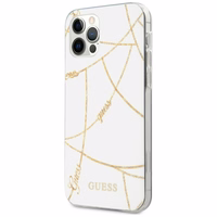Guess Gold Chain Collection viedtālruņa apvalks iPhone 12 Pro Max 6.7" - balta