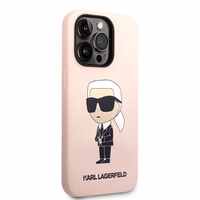 Karl Lagerfeld Silikona Ikonik Magnētiskais apvalks iPhone 14 Pro Max - rozā