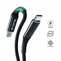 Crong Armor Link - 60W PD 3A USB-C to USB-C kabelis 150cm (melns)