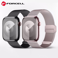 FORCELL F-DESIGN FA14 magnētiskā nerūsējošā tērauda siksniņa APPLE pulkstenim 38 / 40 / 41 mm melna