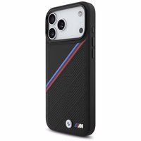 BMW M Tricolor Metal Logo MagSafe viedtālruņa apvalks iPhone 17 Pro Max - melns