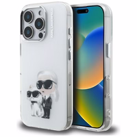 Karl Lagerfeld IML Aquarelle Karl & Choupette & Logo iPhone 16 Pro macins - balts