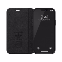 Adidas OR grāmatu apvalks PU iPhone 12 / 12 Pro 6.1" - balta un melna