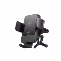 XO turētājs automašīnai WX041 ar bezvadu induktīvo lādētāju 15W melns gaisa ventilācijas caurums