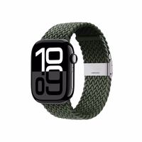 Crong Wave Band – Braided Apple Watch siksniņa 44/45/46/49mm (zaļš)